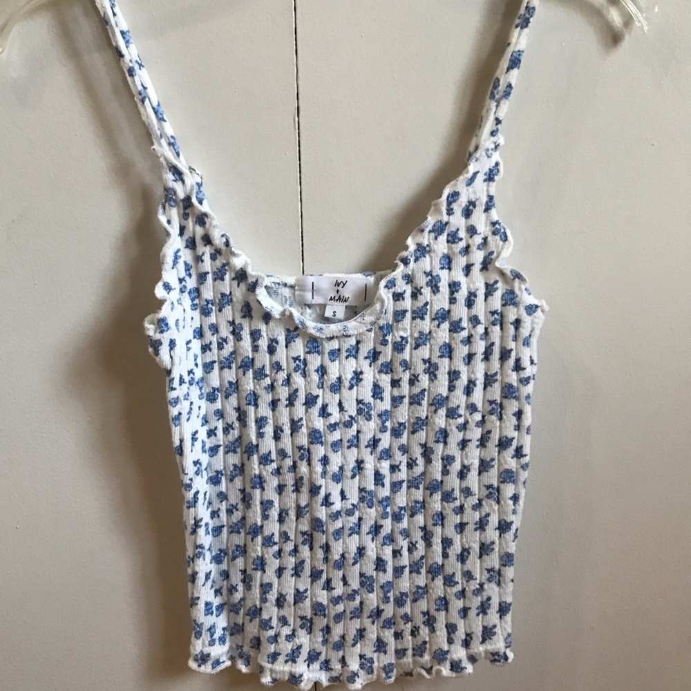 White and blue tank top